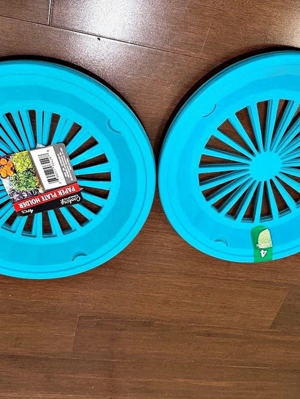 Cooking Concepts Plastic Paper Plate Holder 4-Pack Blue Set